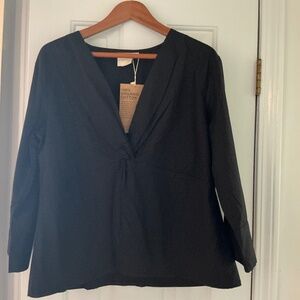 NWT Reistor Organic Cotton Twist Front Top Black XL